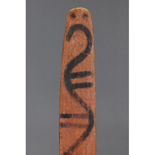 157 - Rare early Ceremonial Sacred Board, Desert North, Northern Territory, Australia. Carved wood and nat... 