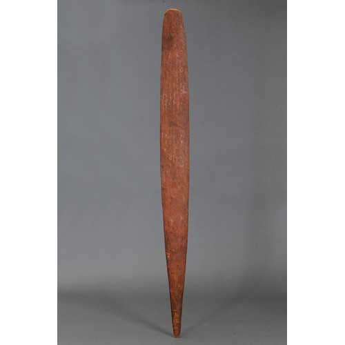 157 - Rare early Ceremonial Sacred Board, Desert North, Northern Territory, Australia. Carved wood and nat... 