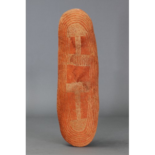 158 - Fine Incised Coolamon, South Australia. Carved and engraved hardwood. Approx L50.5 x 15cm. PROVENANC... 