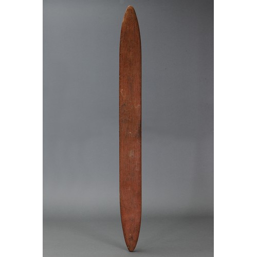 160 - Parrying Shield, Western Australia. Carved and engraved hardwood. Carved in hardwood of elongated ov... 