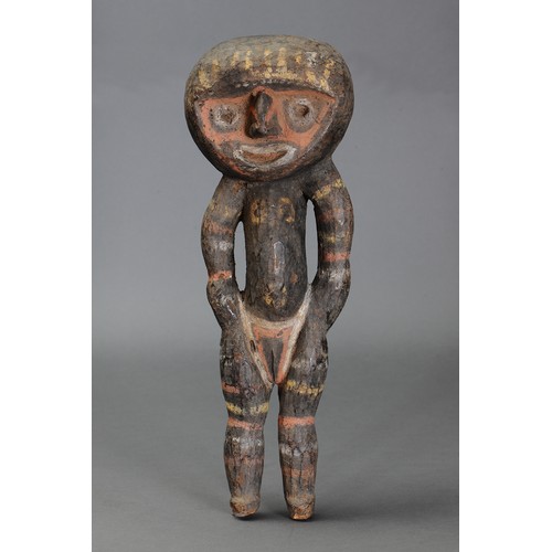 321 - Small Nogwi Figure, Washkuk Hills, Papua New Guinea. Carved and engraved hardwood and natural pigmen... 