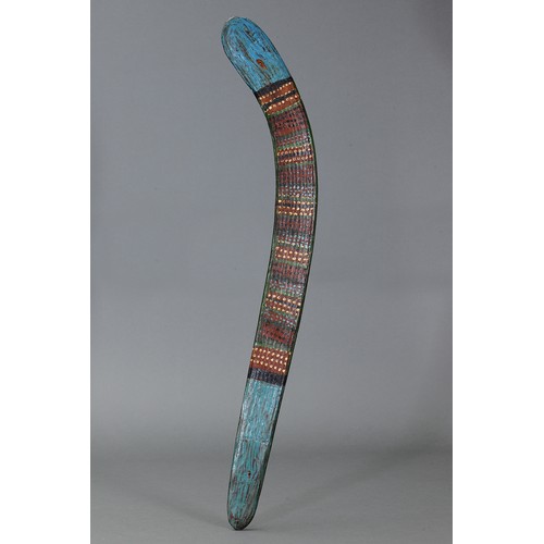 162 - Painted CEREMONIAL Boomerang, Central Australia. Carved and engraved hardwood and natural pigment. T... 