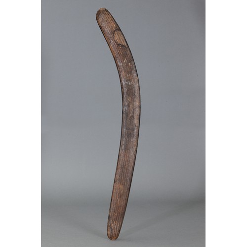 163 - Early Hunting Boomerang, Central Australia, Northern Territory. Carved hardwood and natural pigments... 