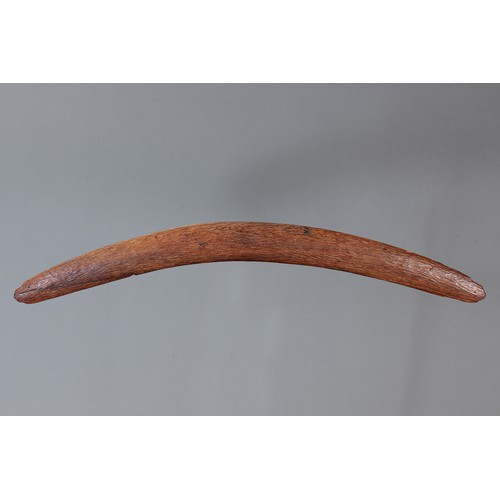 167 - Fine Early Large Western Desert Boomerang, Western Australia. Carved and adzed hardwood. Of plano-co... 