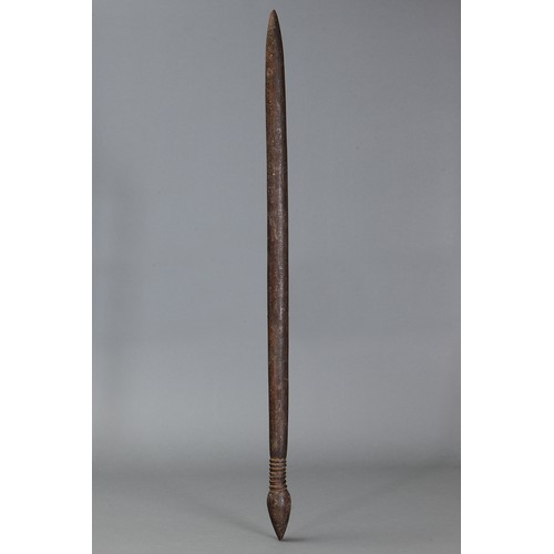 174 - FIGHTING Club, SOUTH EAST victoria. Carved and engraved hardwood. Approx L87cm. PROVENANCE John Mage... 