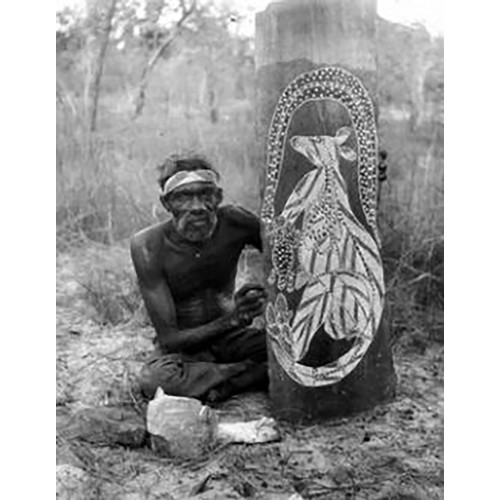 191 - WALLY MANDARRK (1915 - 1987) Kangaroo. Natural earth pigments on eucalyptus bark. Indigenous artist ... 