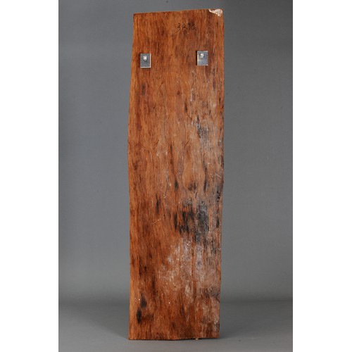 212 - DUNDIWUY WANAMBI (1936-1996) Untitled. Natural earth pigments on eucalyptus bark. Approx L117 x 33cm... 