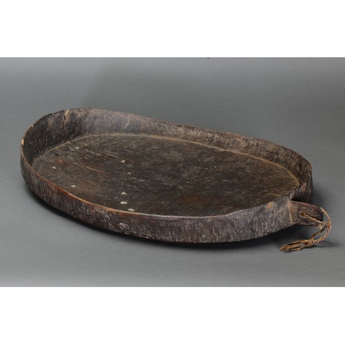 218 - Fine early Large Highlands Plate, Papua New Guinea. Carved hardwood. Approx L69 x 45cm. PROVENANCE E... 