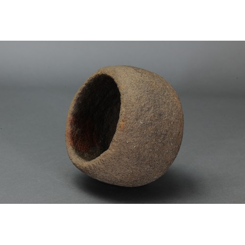 220 - Early Stone Mortar, Marovo Lagoon, Solomon Islands. Carved volcanic stone. Approx L16 x 12cm. PROVEN... 