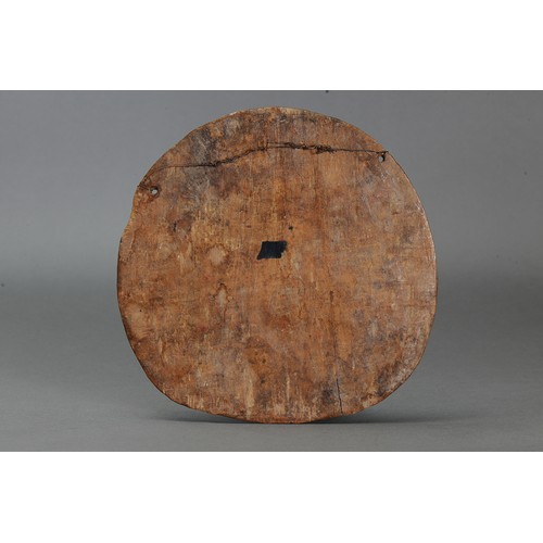 240 - Early Abalem Roundel, Papua New Guinea. Carved and engraved hardwood and natural pigments. Approx L2... 