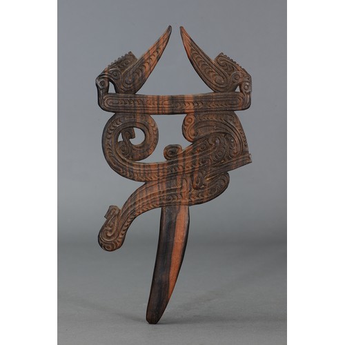 245 - Massim dance wand, Trobriand Islands, Papua New Guinea. Carved and engraved hardwood. Approx L31.5 x... 