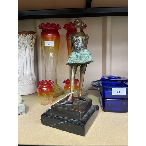 20 - Bronze figure after Degas, ballerina, 25 cm high