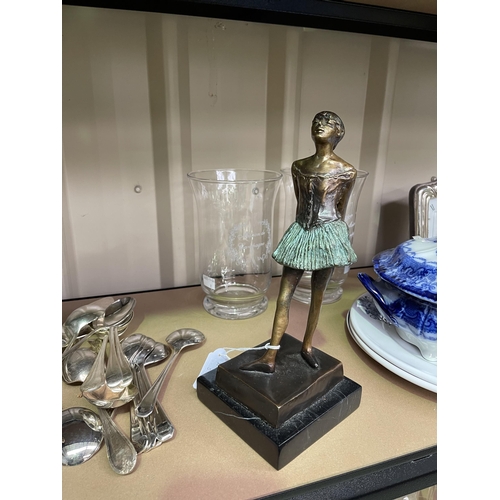 20 - Bronze figure after Degas, ballerina, 25 cm high