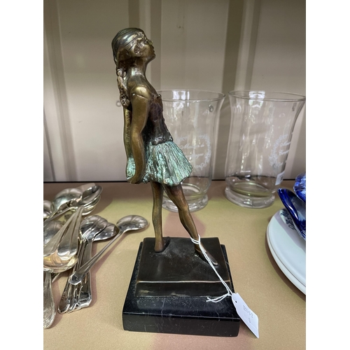 20 - Bronze figure after Degas, ballerina, 25 cm high