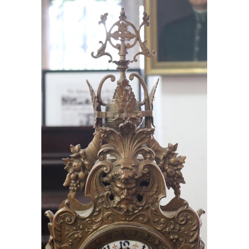 1020 - Impressive large antique French Renaissance revival clock, has key and pendulum (in office C143.278)... 