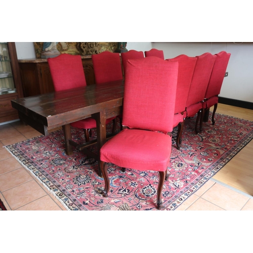 1016 - Set of eight French Louis XV style upholstered chairs, with custom made red slips, Ex Manning & Mann... 