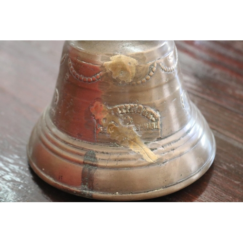 1025 - French brass bell, approx 12cm H x 15cm Dia