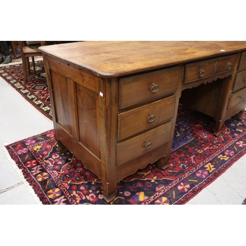 1151 - Antique French Louis XV style desk, converted from an old coffer, approx 81cm H x 185cm W x 75cm D