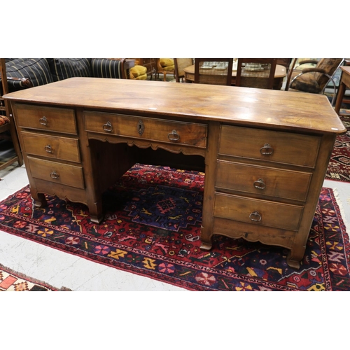 1151 - Antique French Louis XV style desk, converted from an old coffer, approx 81cm H x 185cm W x 75cm D