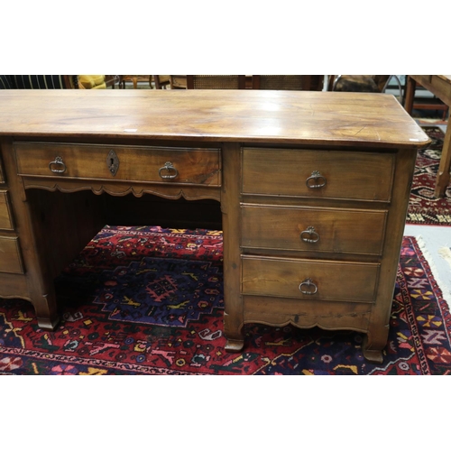 1151 - Antique French Louis XV style desk, converted from an old coffer, approx 81cm H x 185cm W x 75cm D