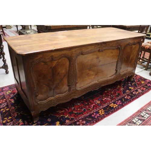 1151 - Antique French Louis XV style desk, converted from an old coffer, approx 81cm H x 185cm W x 75cm D