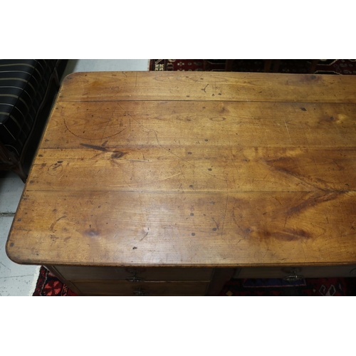 1151 - Antique French Louis XV style desk, converted from an old coffer, approx 81cm H x 185cm W x 75cm D