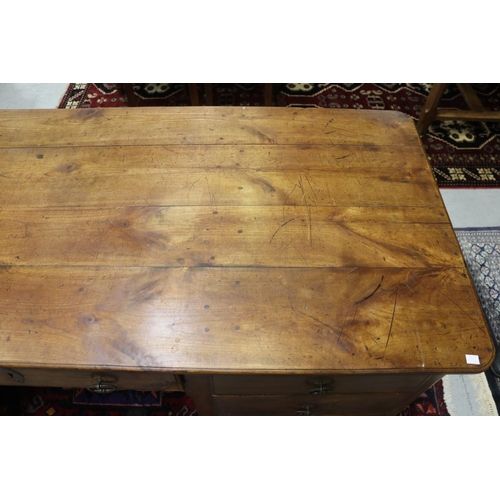 1151 - Antique French Louis XV style desk, converted from an old coffer, approx 81cm H x 185cm W x 75cm D