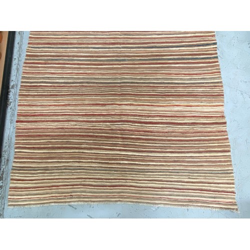 1162 - Handknotted pure wool Afghan Chobi stripe carpet, approx 195cm x 124cm