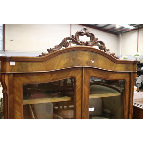 1167 - Antique French mahogany two door bookcase, approx 191cm H x 95cm W x 38cm D