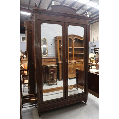 1230 - Antique French Louis XVI style two door armoire, approx 242cm H x 140cm W x 50cm D