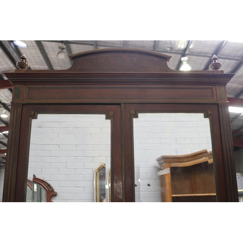 1230 - Antique French Louis XVI style two door armoire, approx 242cm H x 140cm W x 50cm D