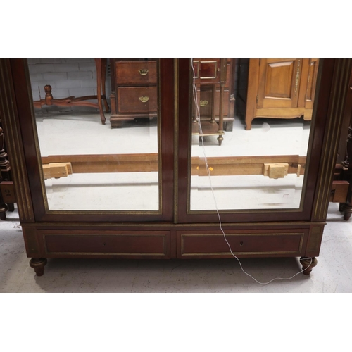 1230 - Antique French Louis XVI style two door armoire, approx 242cm H x 140cm W x 50cm D