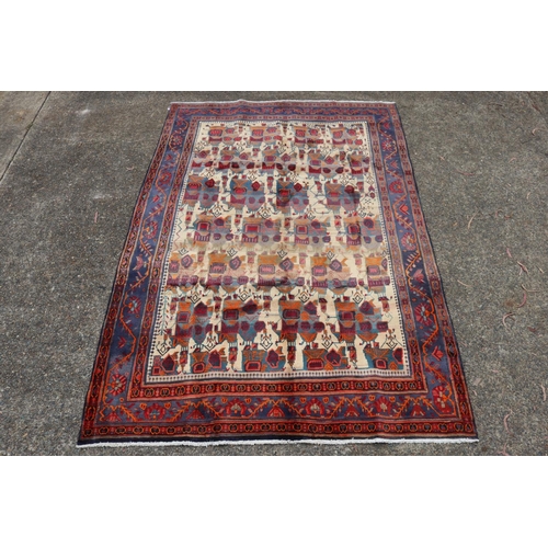 1247 - Antique handmade Persian wool Kerman carpet, approx 296cm x 204cm