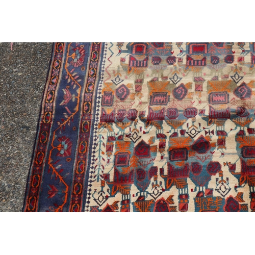 1247 - Antique handmade Persian wool Kerman carpet, approx 296cm x 204cm