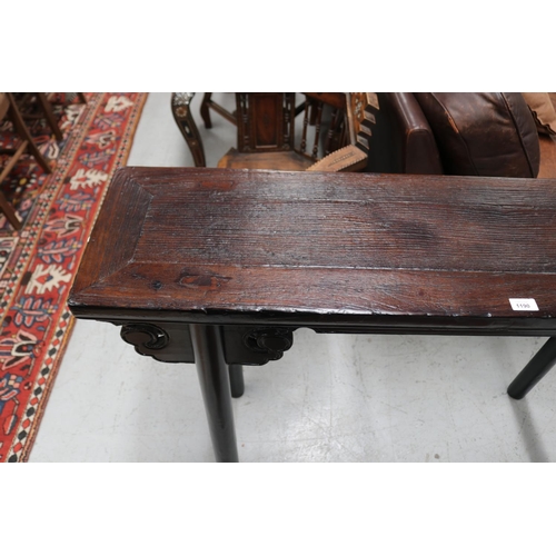 1190 - Oriental hardwood altar table, approx 86cm H x 126cm L x 33cm W