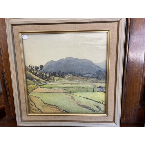 44 - Jean Howlett, Rural Landscape, watercolour, signed lower right, dated 58, approx 36.5 x 36.5 cm