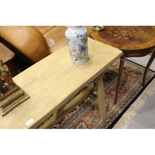 1145 - Rustic design wooden console table, approx 75cm H x 160cm L x 41cm W