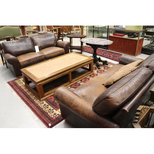 1176 - Two Moran lounges, each approx 89cm H x 200cm L x 92cm D (2)