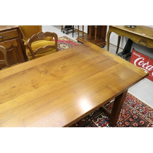 1197 - French farmhouse table with solid timber top, approx 78m H x 250cm L x 92cm W