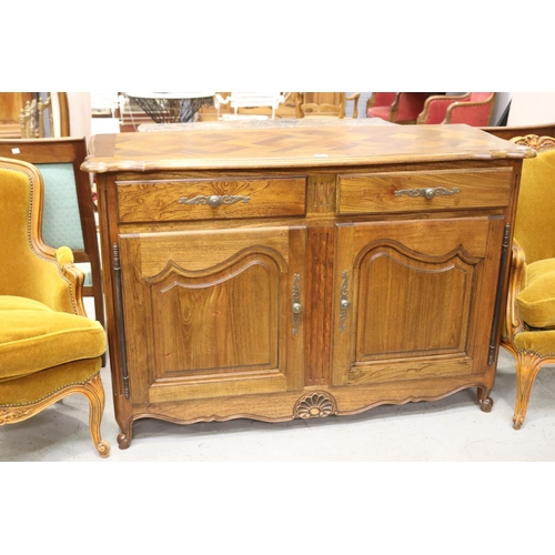 1210 - French Louis XV style two door and two drawer sideboard / buffet, approx 90cm H x 135cm W x 55cm D