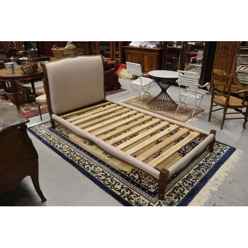 1214 - French Louis XV style king single size sleigh bed, with slats, approx 102cm H x 224cm L x 117cm W