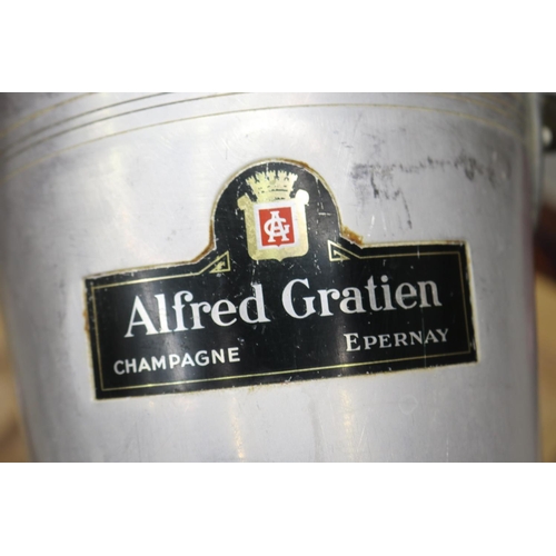 1243 - Champagne bucket labelled Alfred Gratien, approx 20cm H x 20cm Dia