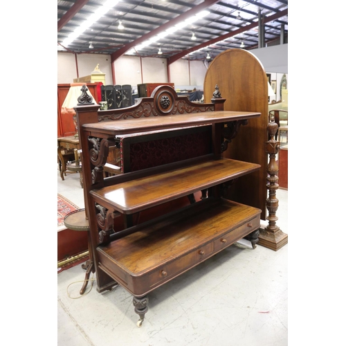 1255 - Antique cedar dumbwaiter, possibly Australian, approx 146cm H x 141cm W x 50cm D