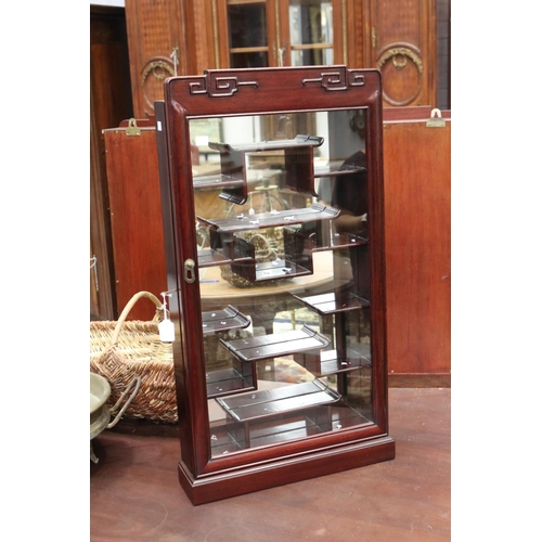 1267 - Chinese curio wall cabinet, approx 83.5cm H x 46cm W x 11cm D