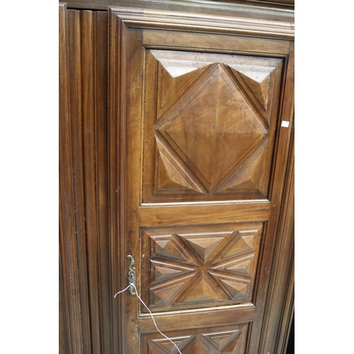 1274 - Antique French Louis XIII armoire, approx 198cm H x 165cm W x 61cm D