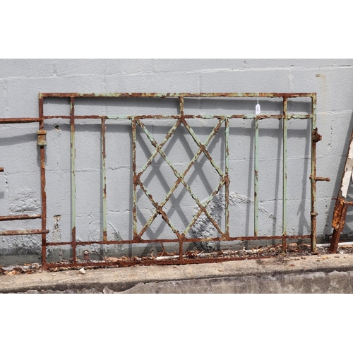 1339 - Wrought iron gate and cross panelling, gate approx 73cm H x 118cm W