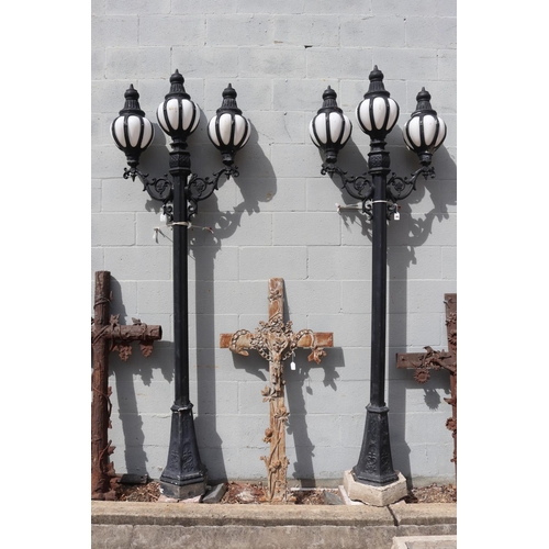 1314 - Pair of aluminium street lights, each approx 235cm H x 75cm W (2)