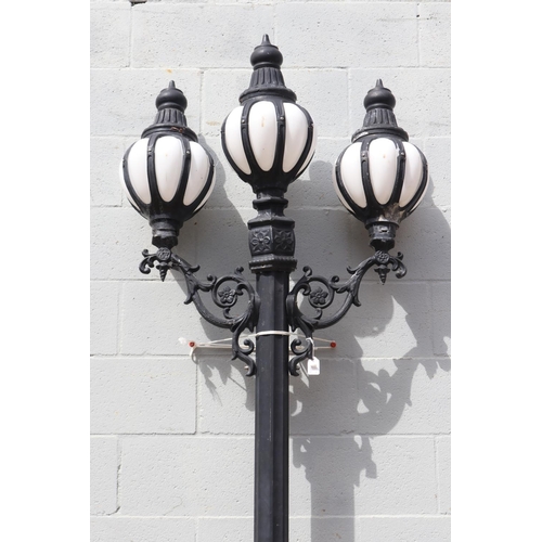 1314 - Pair of aluminium street lights, each approx 235cm H x 75cm W (2)