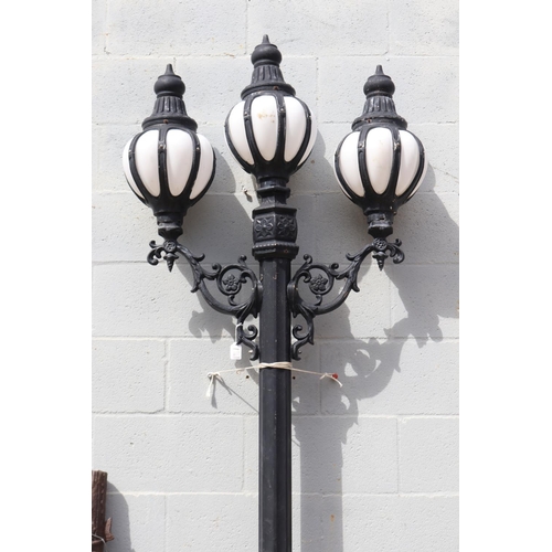 1314 - Pair of aluminium street lights, each approx 235cm H x 75cm W (2)
