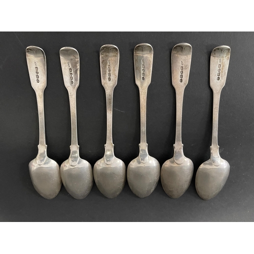 142 - Set of six antique Georgian hallmarked sterling silver spoons, London 1823-24, maker WS, approx 288 ... 